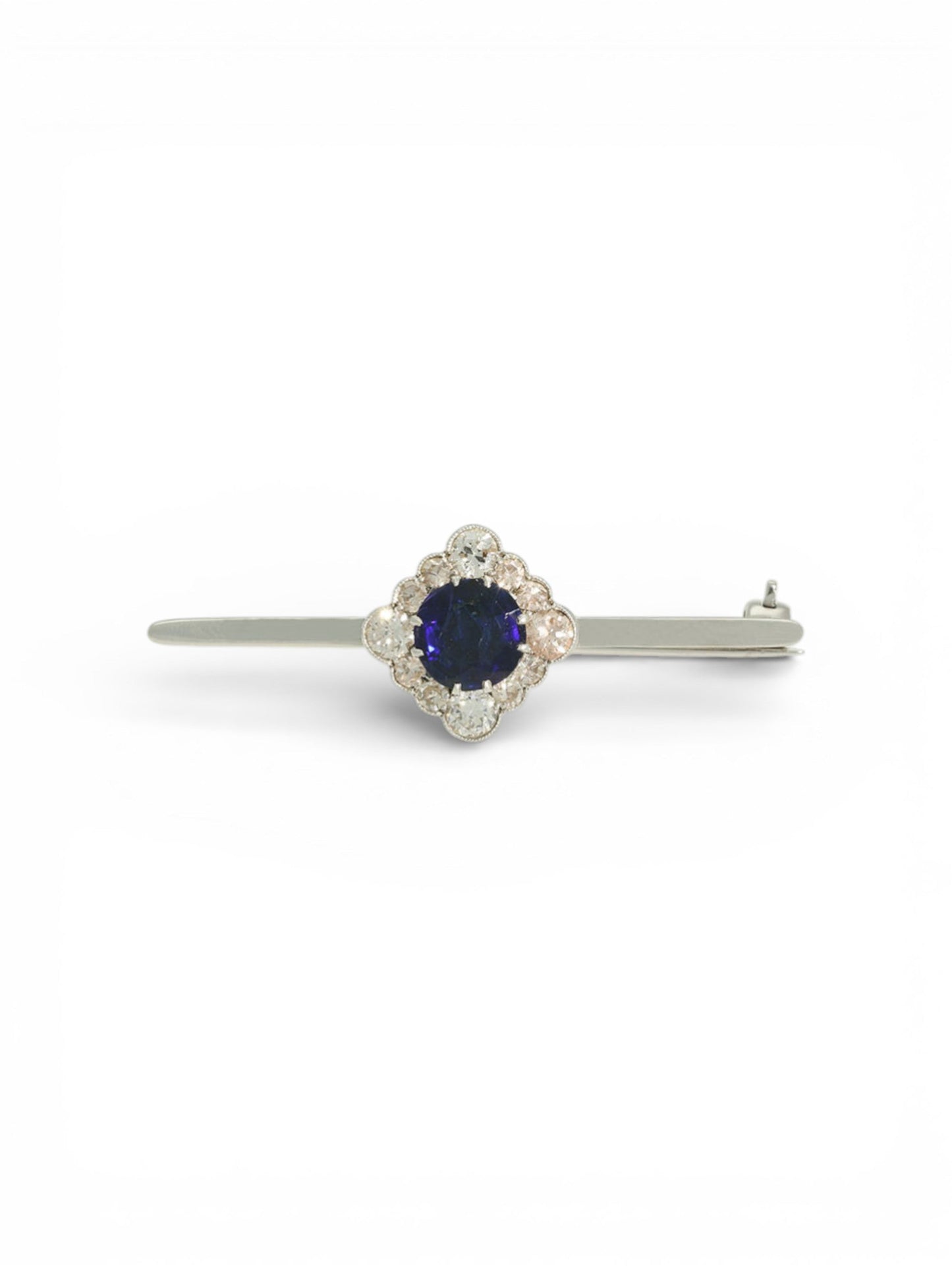 Pre-Owned Sapphire & Diamond Bar Brooch