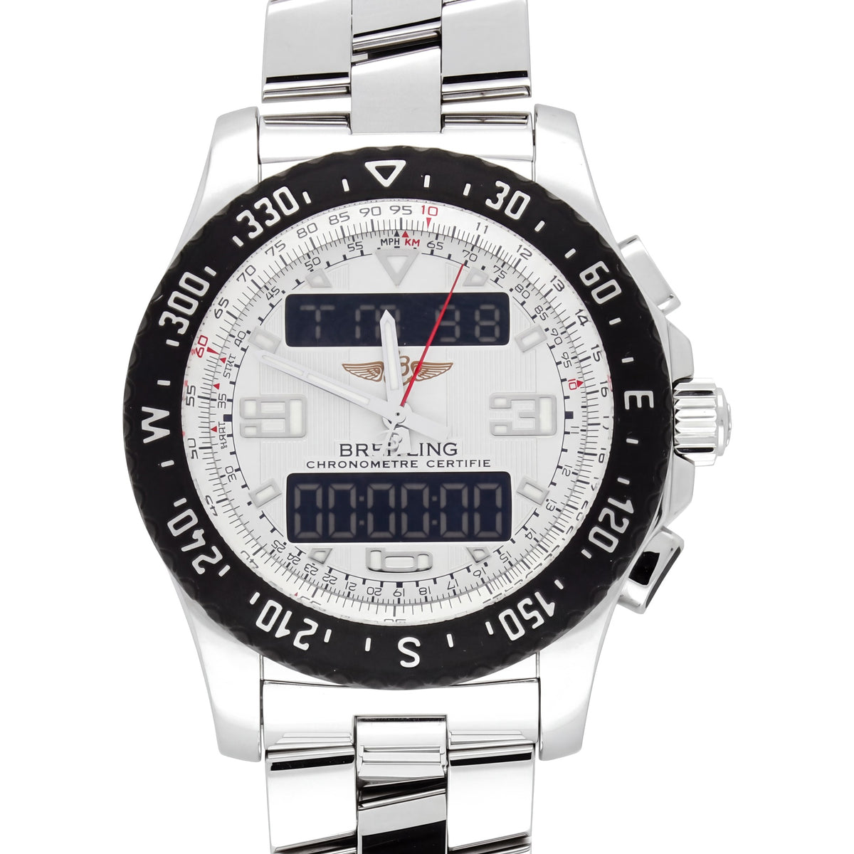Pre-Owned Breitling Airwolf Raven 44mm with Steel Bracelet & White Dial