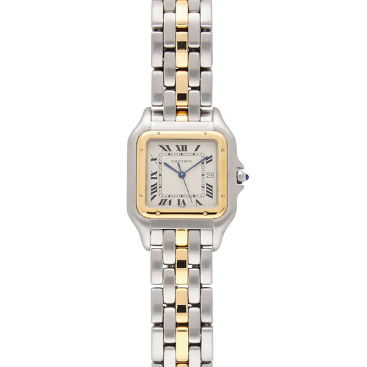 Pre-Owned Cartier Panthere 29mm x 40mm with Steel & Yellow Gold Bracelet and White Dial