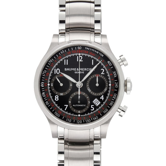Pre-Owned Baume & Mercier Capeland Chronograph 42mm with Steel Bracelet & Black Dial