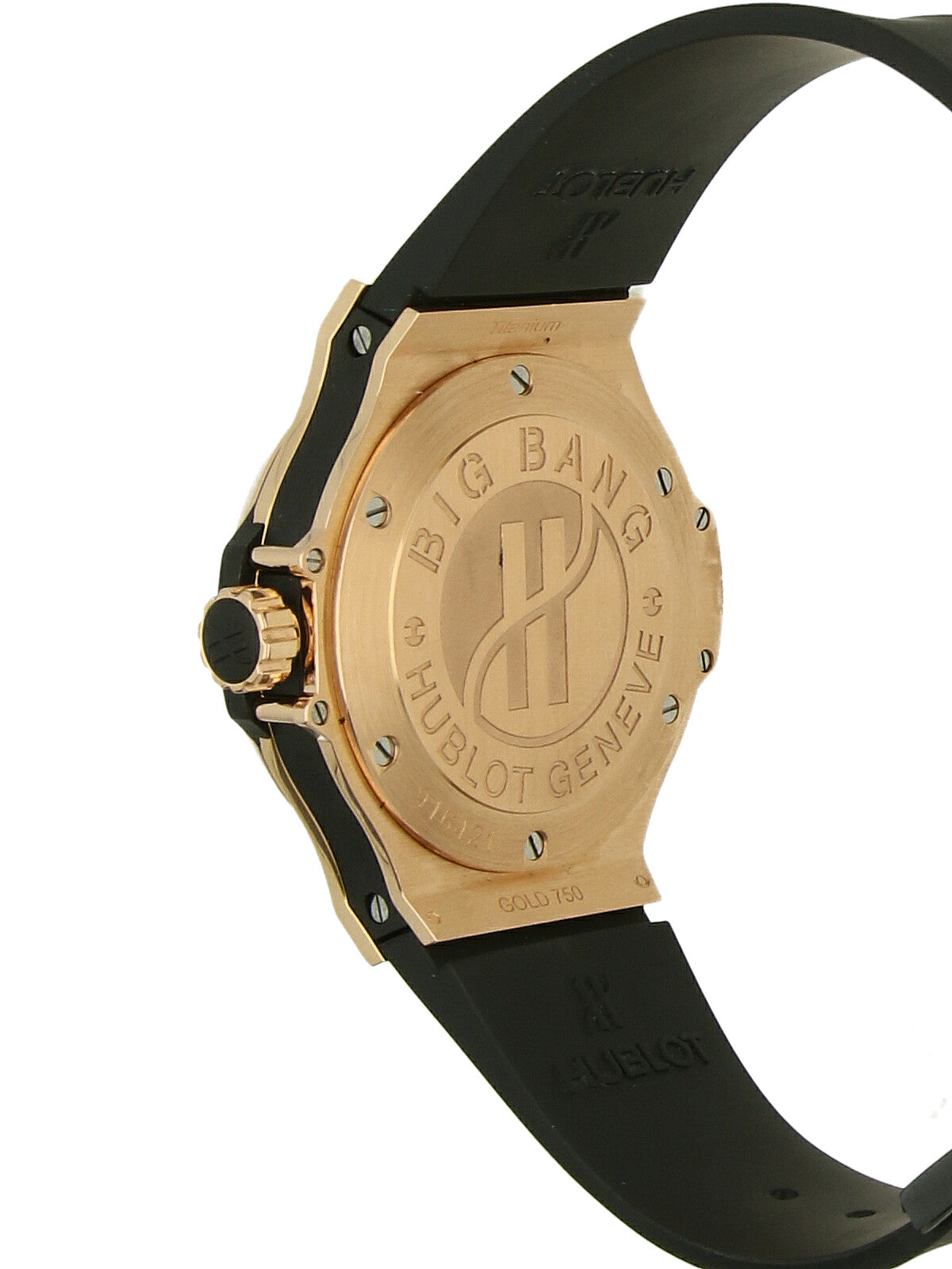 Pre Owned Hublot Big Bang 18ct Rose Gold Quartz 38mm Watch on Rubber Strap