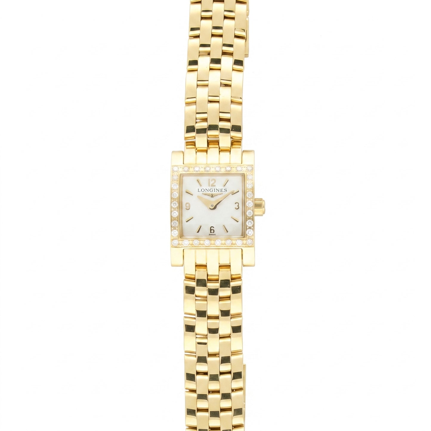 Pre-Owned Longines DolceVita with Diamond-set Case, 18ct Yellow Gold Bracelet and White Dial