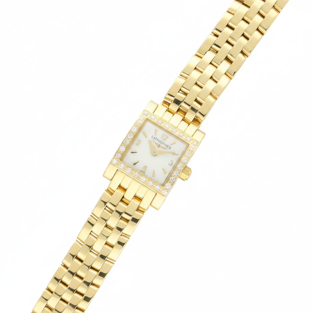 Pre-Owned Longines DolceVita with Diamond-set Case, 18ct Yellow Gold Bracelet and White Dial