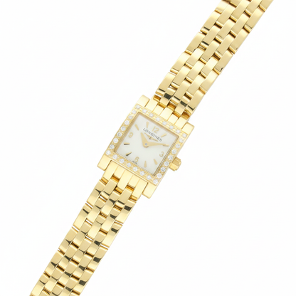 Pre-Owned Longines DolceVita with Diamond-set Case, 18ct Yellow Gold Bracelet and White Dial