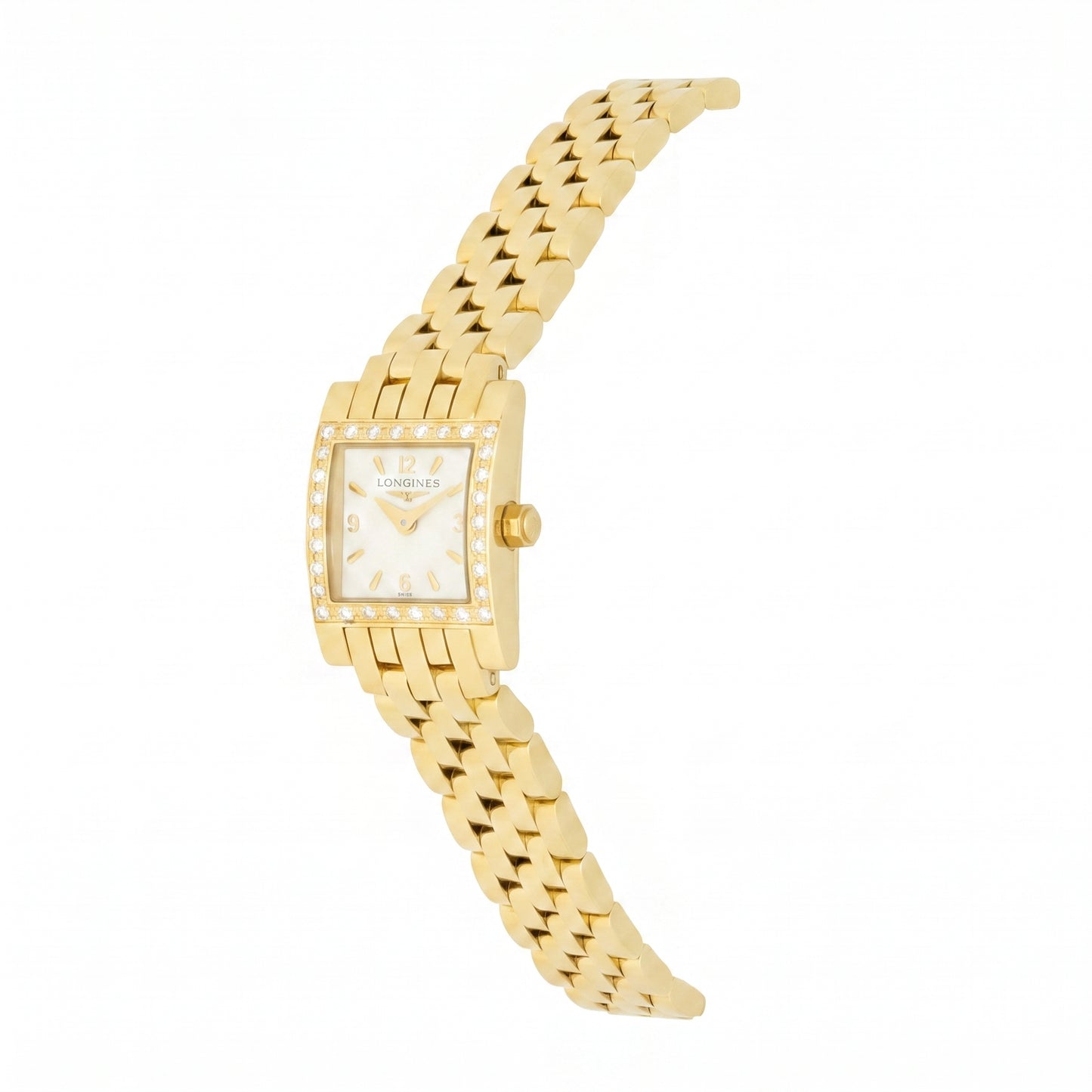 Pre-Owned Longines DolceVita with Diamond-set Case, 18ct Yellow Gold Bracelet and White Dial