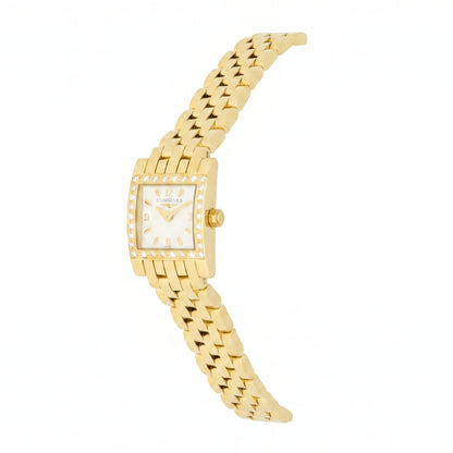 Pre-Owned Longines DolceVita with Diamond-set Case, 18ct Yellow Gold Bracelet and White Dial