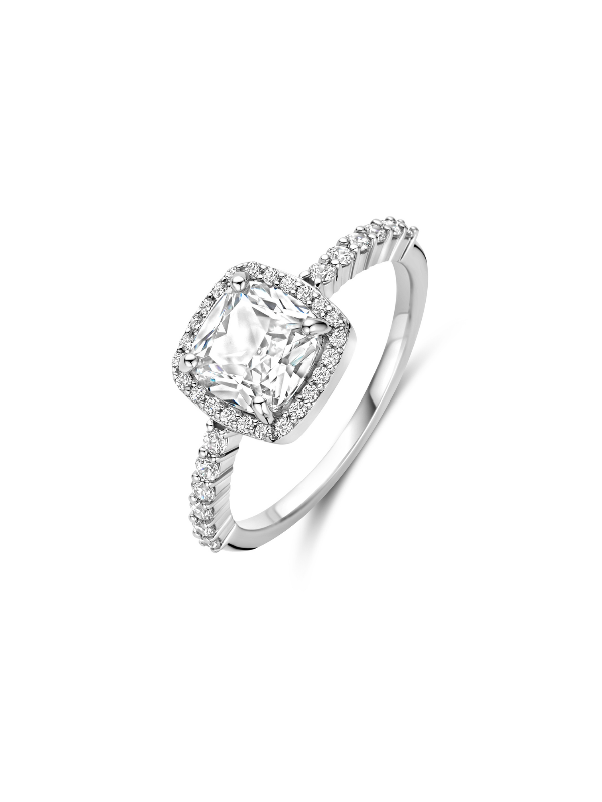 Ti Sento Classic Square Zirconia Ring - UK Size N - 12389ZI