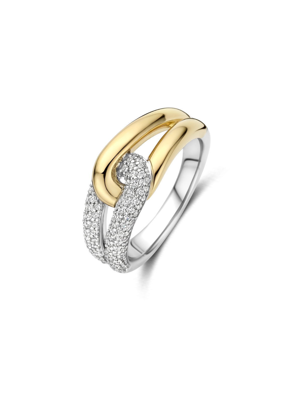Ti Sento Connected Zirconia Ring - UK Size O ½ - 12394ZY