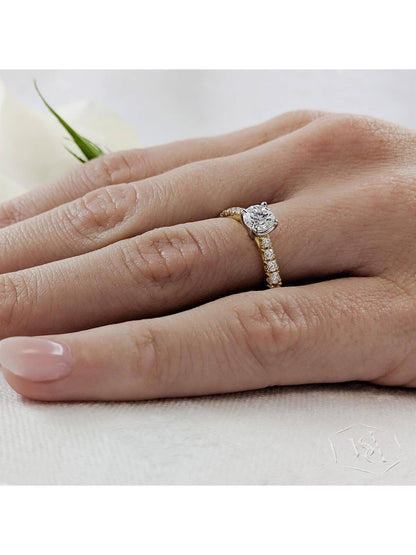 Skye Classic Round 0.50ct Diamond Solitaire Ring in 18ct Yellow Gold & Platinum