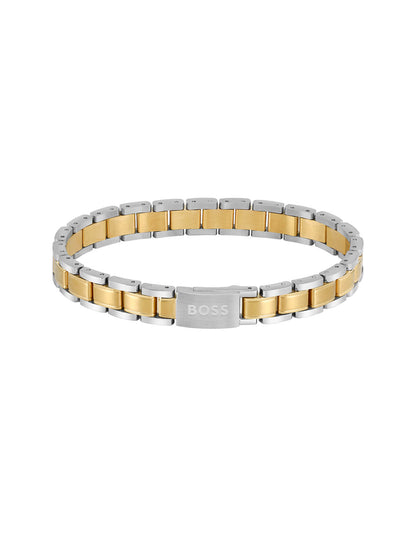 BOSS Metal Link Essentials Bracelet in Stainless Steel & Gold Plating 1580195