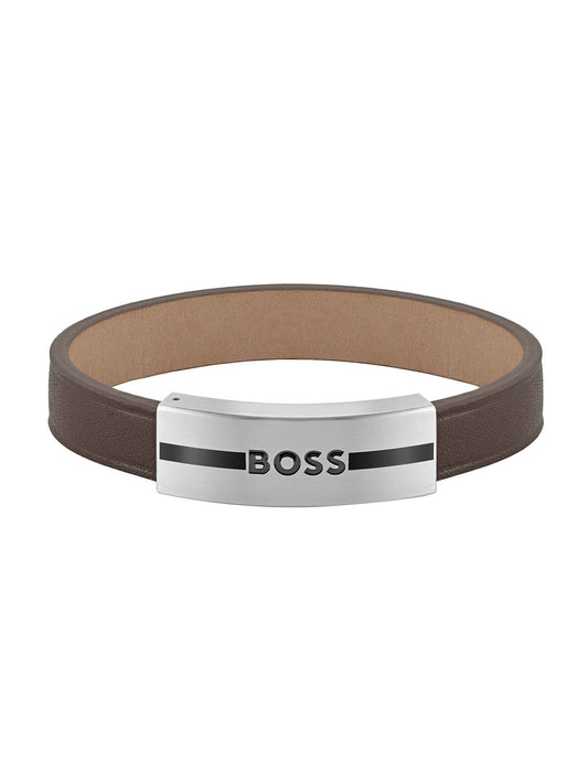 BOSS Luke Brown Leather Bracelet 1580496M