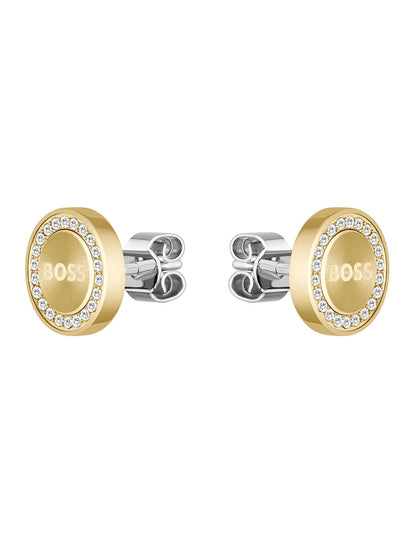 BOSS Iona Crystal Stud Earrings in Gold Plating 1580557