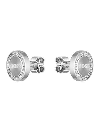 BOSS Iona Crystal Stud Earrings in Stainless Steel 1580558