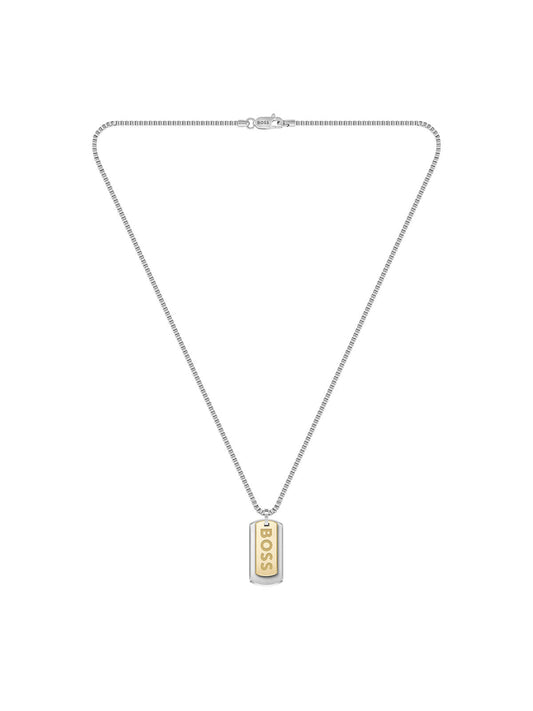 BOSS Devon Box Chain Necklace in Stainless Steel 1580576