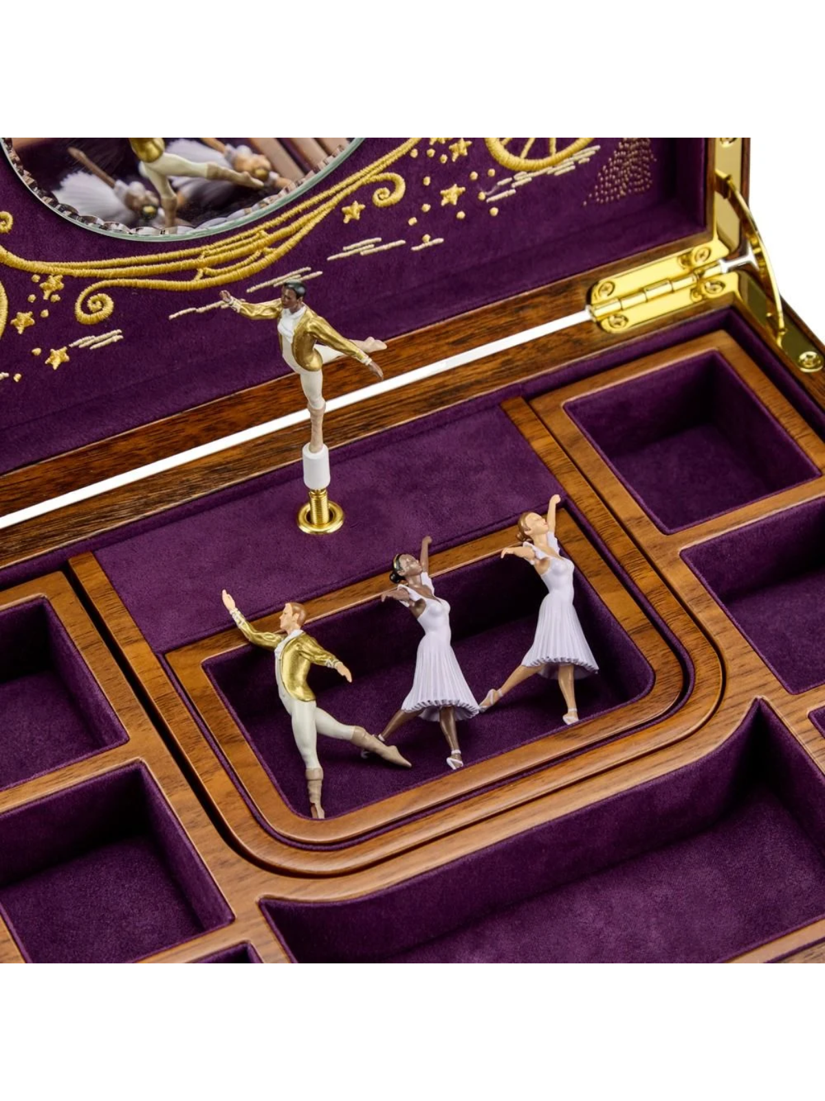 WOLF Ballet Musical Jewellery Box - Cinderella Walnut Wood