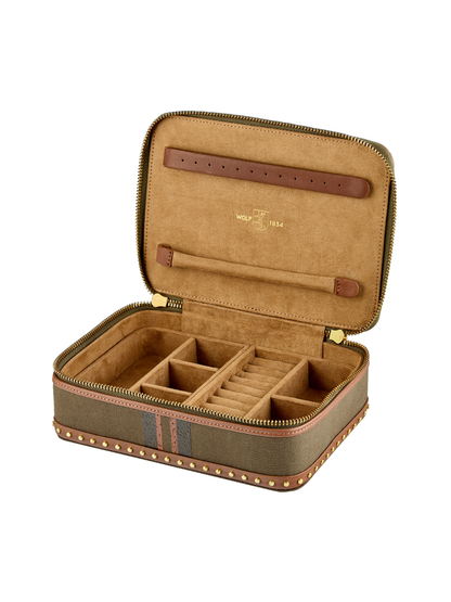 Wolf Ida Travel Jewellery Case - Khaki *Online Exclusive*