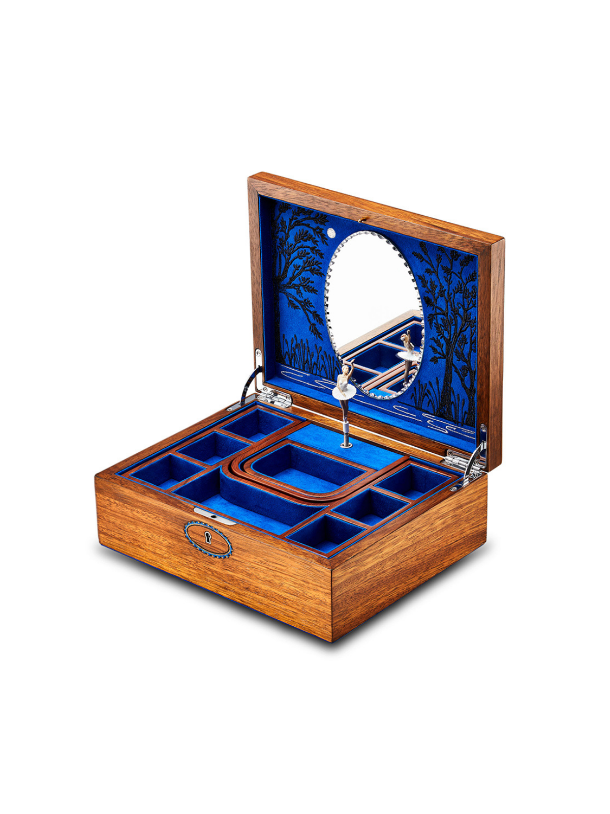 Wolf Ballet Musical Jewellery Box - Swan Lake Walnut Wood *Online Exclusive*