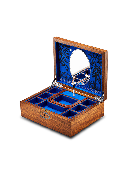 Wolf Ballet Musical Jewellery Box - Swan Lake Walnut Wood *Online Exclusive*