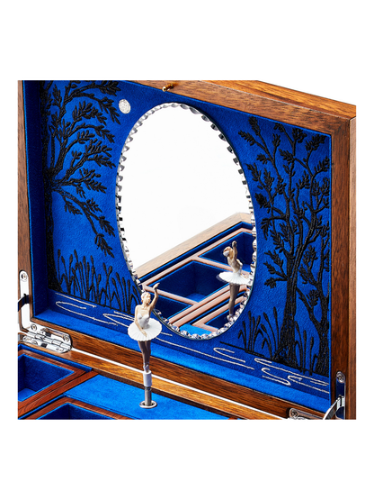 Wolf Ballet Musical Jewellery Box - Swan Lake Walnut Wood *Online Exclusive*