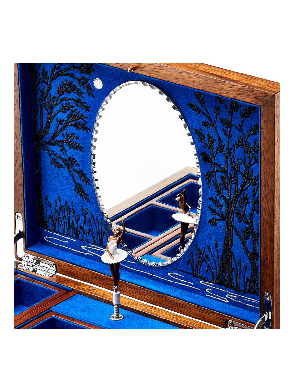 Wolf Ballet Musical Jewellery Box - Swan Lake Walnut Wood *Online Exclusive*
