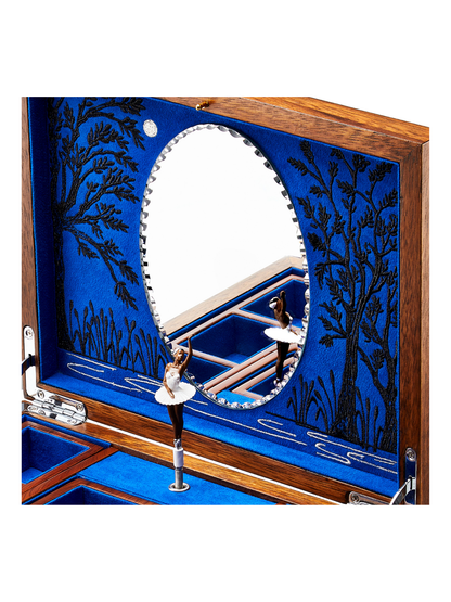 Wolf Ballet Musical Jewellery Box - Swan Lake Walnut Wood *Online Exclusive*