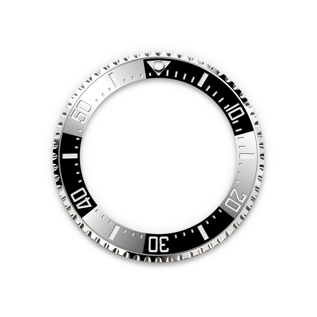Rolex Deepsea Challenge bezel on a transparent background.