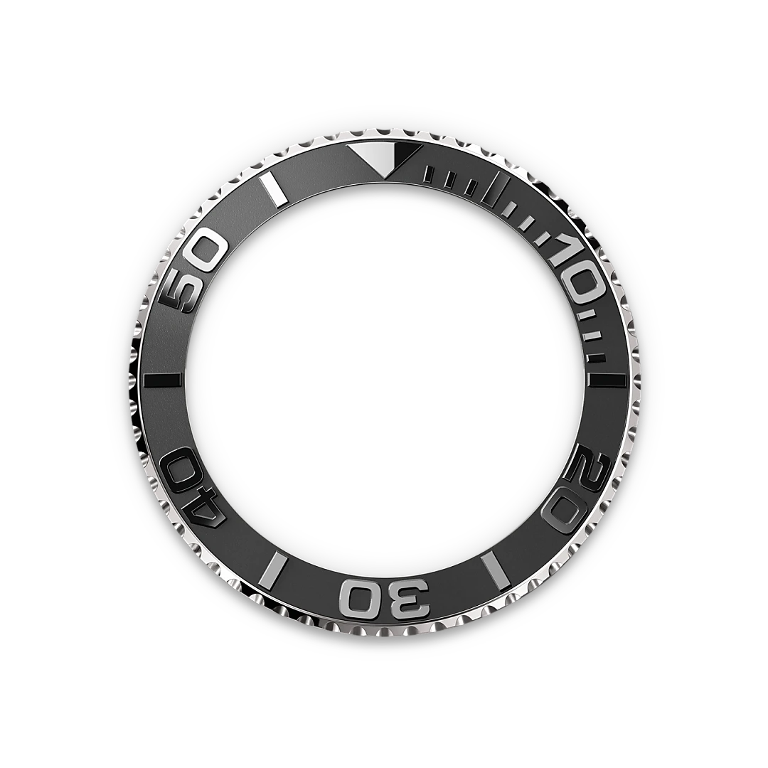 Rolex Yacht-Master bezel on a transparent background.