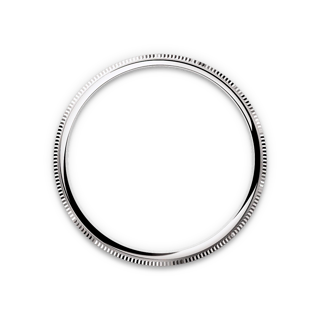 Platinum Rolex 1908 bezel on a transparent background.