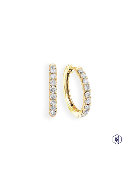 Skye Hoop 0.38ct Diamond Round Brilliant Cut Hoop Earrings in 18ct Yellow Gold