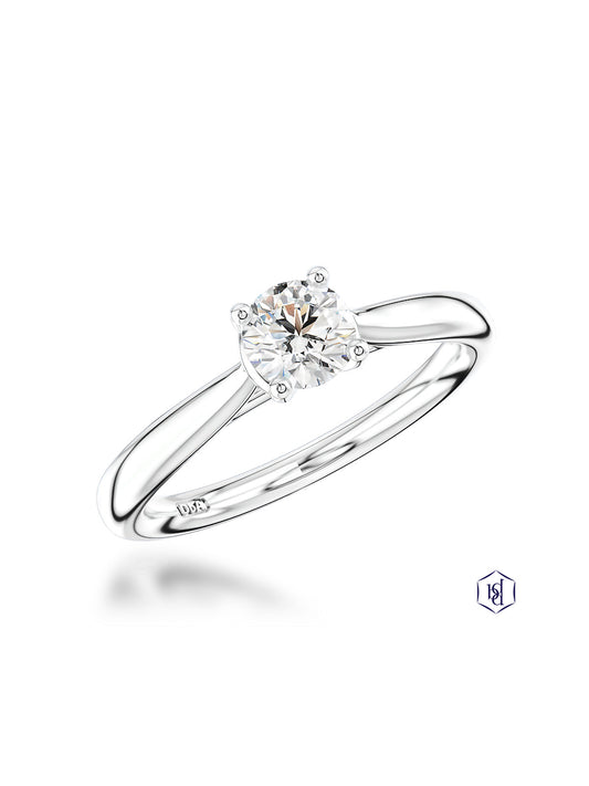 Open Tulip 0.40ct Diamond Round Brilliant Cut Solitaire Ring in Platinum