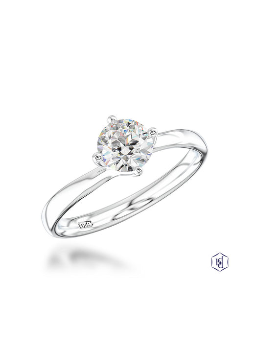 Canna 0.50ct Diamond Round Brilliant Cut Solitaire Ring in Platinum
