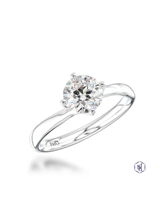 Canna 0.70ct Diamond Round Brilliant Cut Solitaire Ring in Platinum