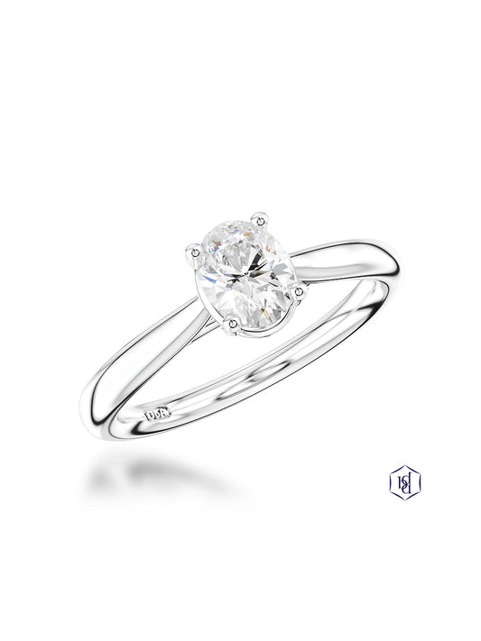 Classic Oval 0.70ct Diamond Oval Cut Solitaire Ring in Platinum