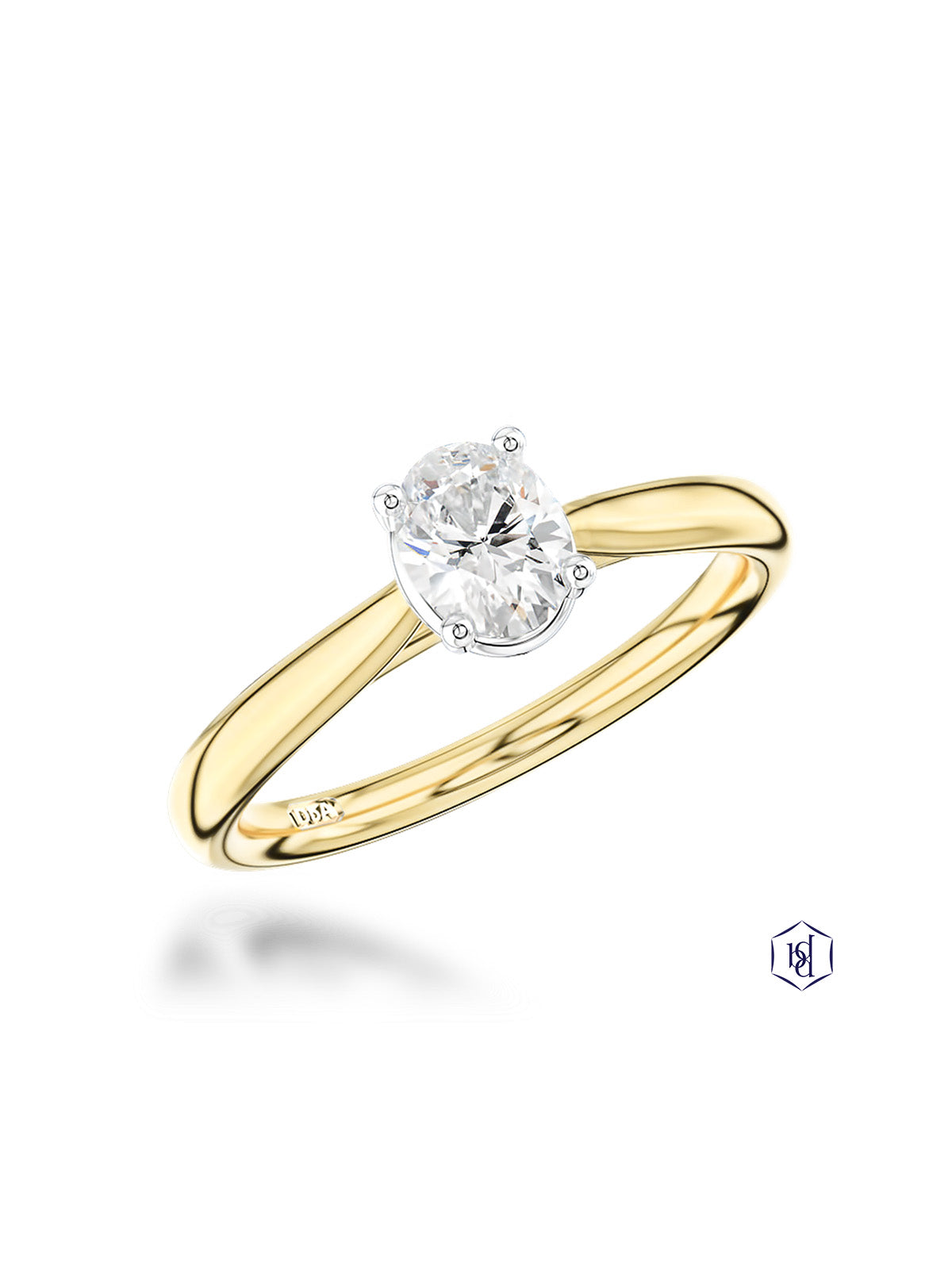 Classic Oval 0.50ct Diamond Oval Cut Solitaire Ring in 18ct Yellow Gold