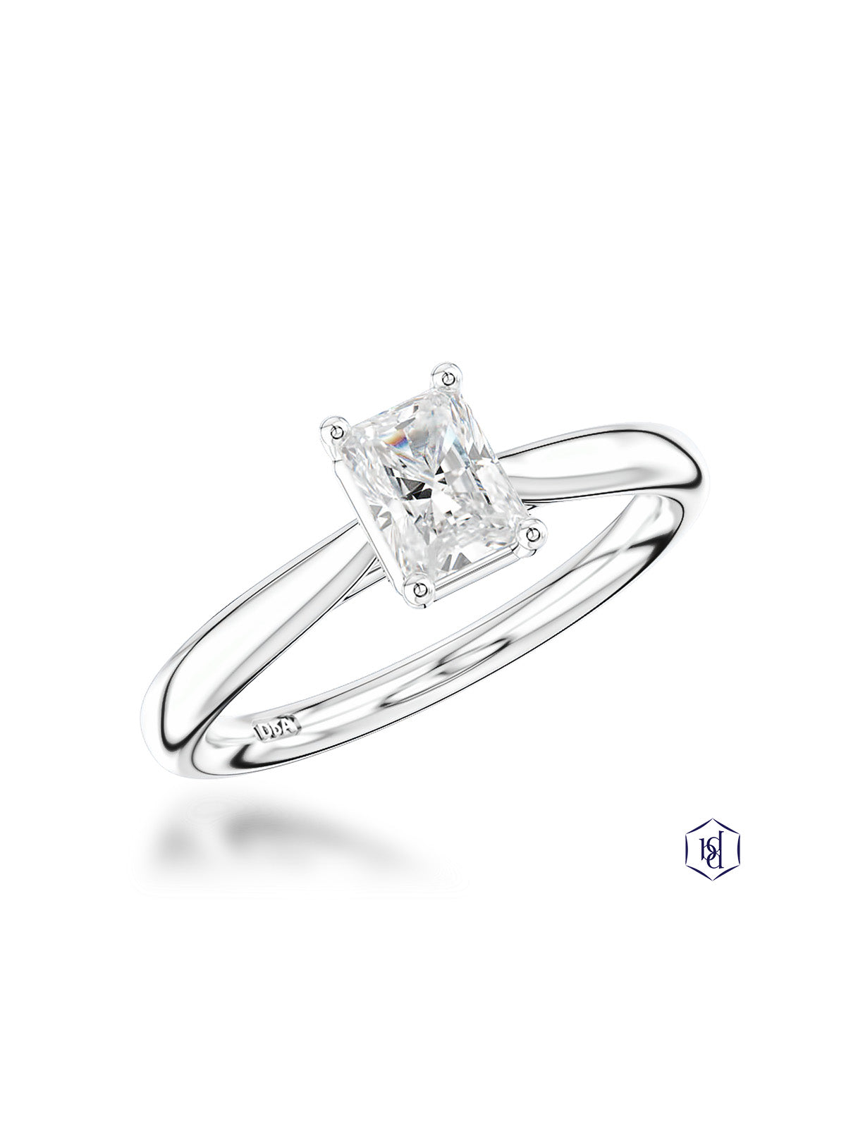 Classic Radiant 1.01ct Diamond Solitaire Ring in Platinum