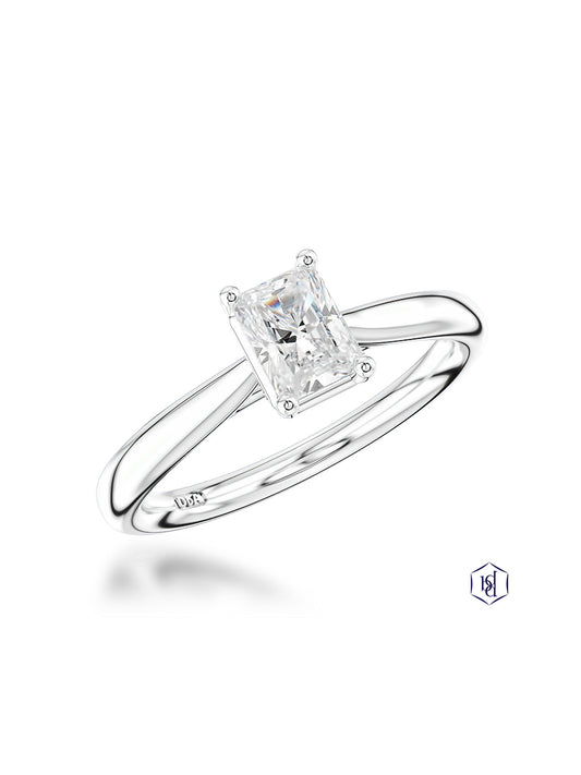 Classic Radiant 1.01ct Diamond Solitaire Ring in Platinum