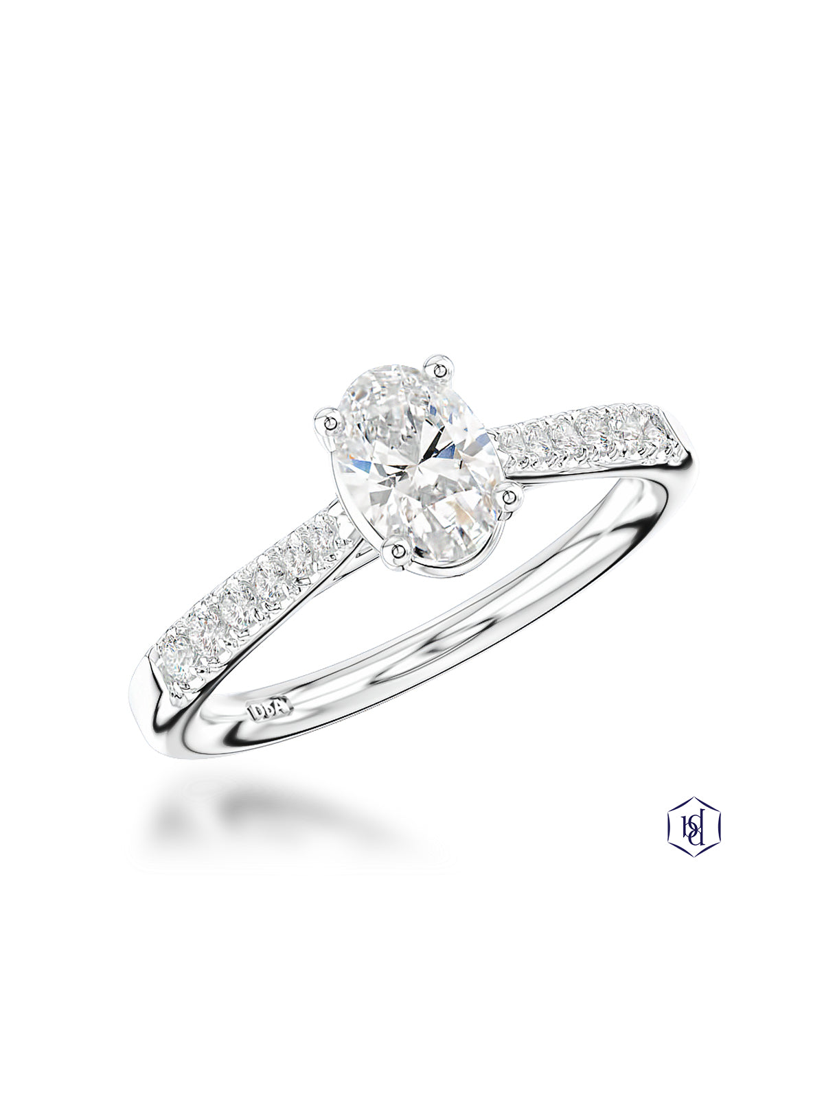 Skye Classic Oval 0.50ct Diamond Oval Cut Solitaire Ring in Platinum with Diamond Shoulders