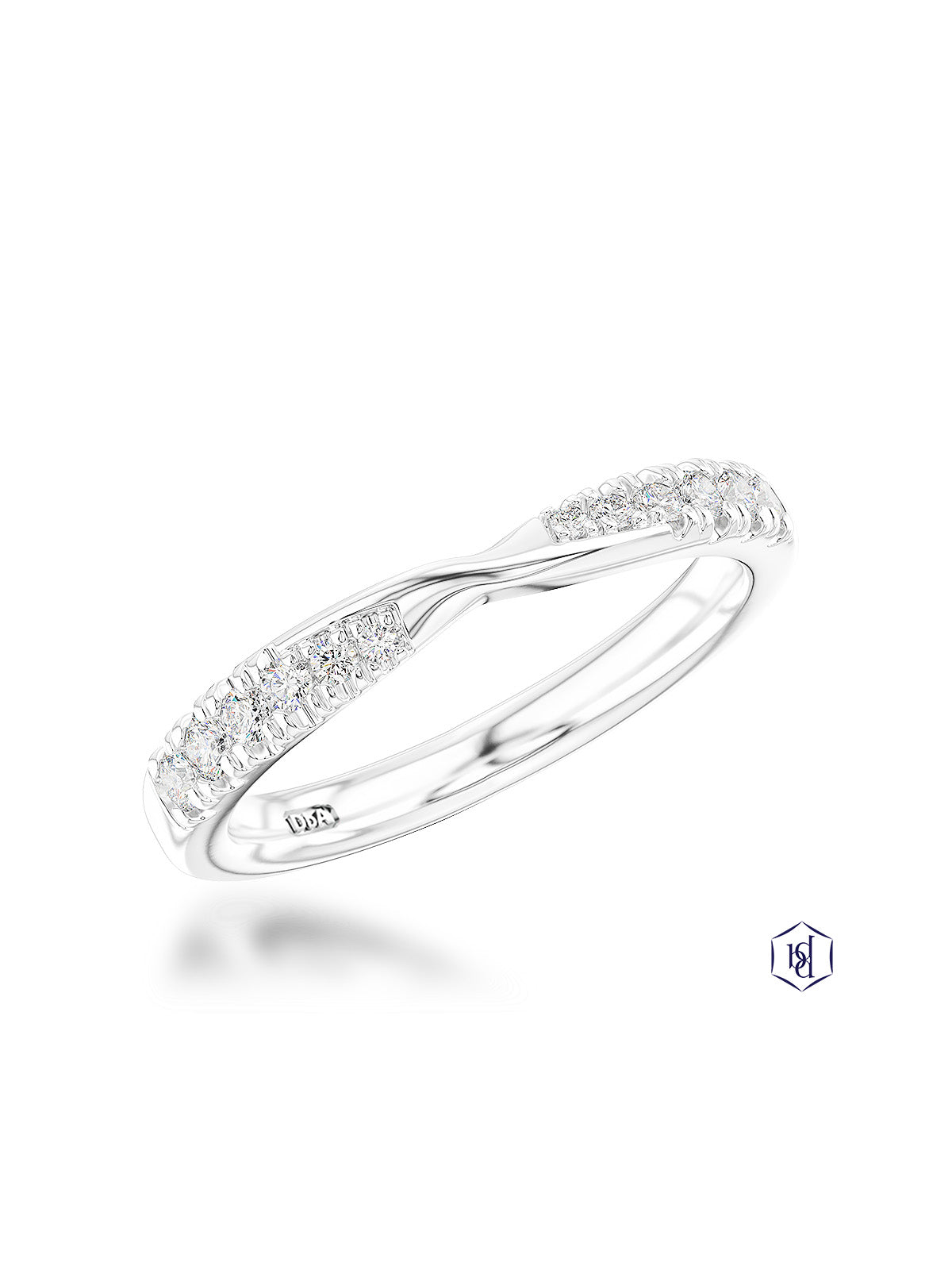 Skye Twist Eternity Diamond Half Eternity Ring with 0.14ct of Round Brilliant Diamonds in Platinum