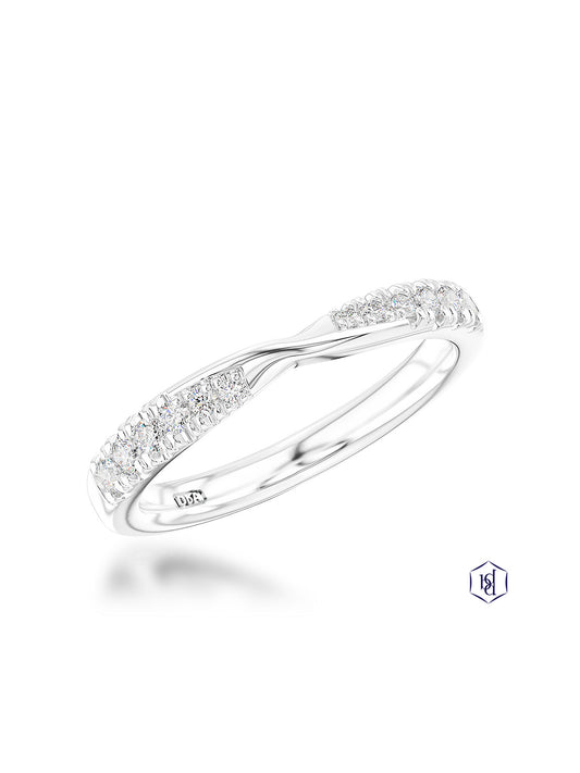 Skye Twist Eternity Diamond Half Eternity Ring with 0.14ct of Round Brilliant Diamonds in Platinum