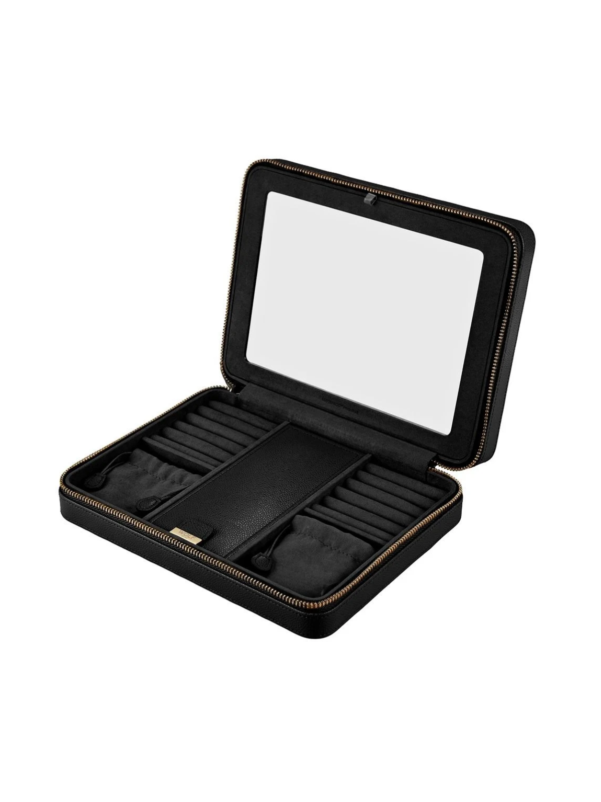 WOLF Lauren Large Zip Jewellery Case - Black