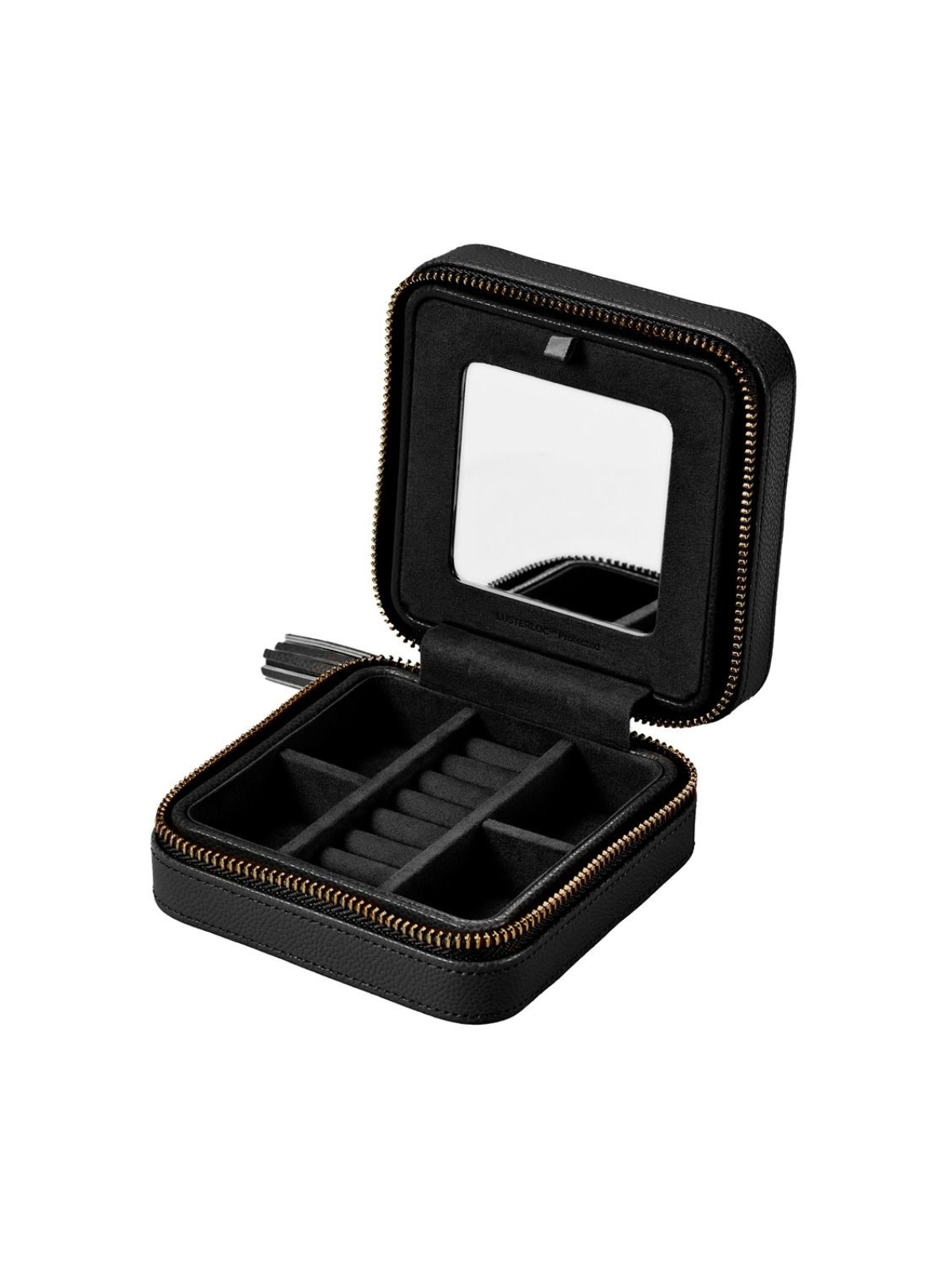 WOLF Lauren Zip Jewellery Travel Case - Black
