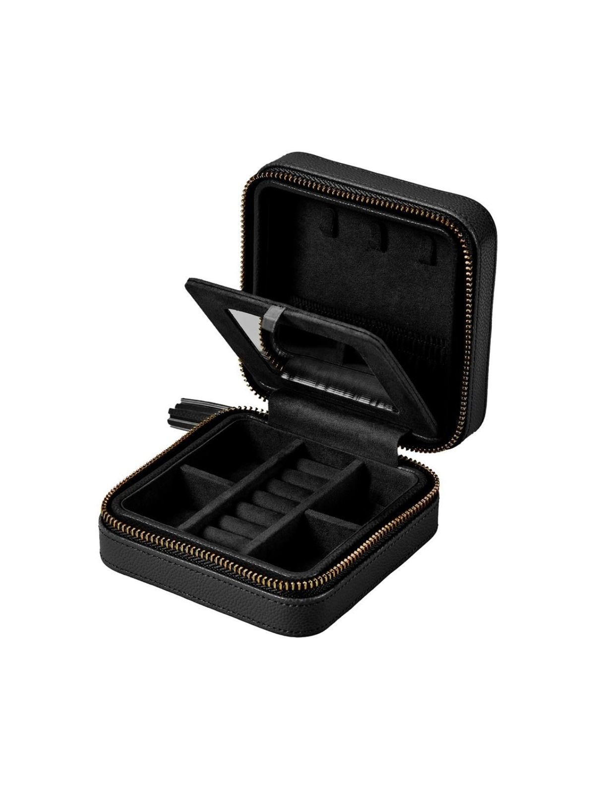 WOLF Lauren Zip Jewellery Travel Case - Black