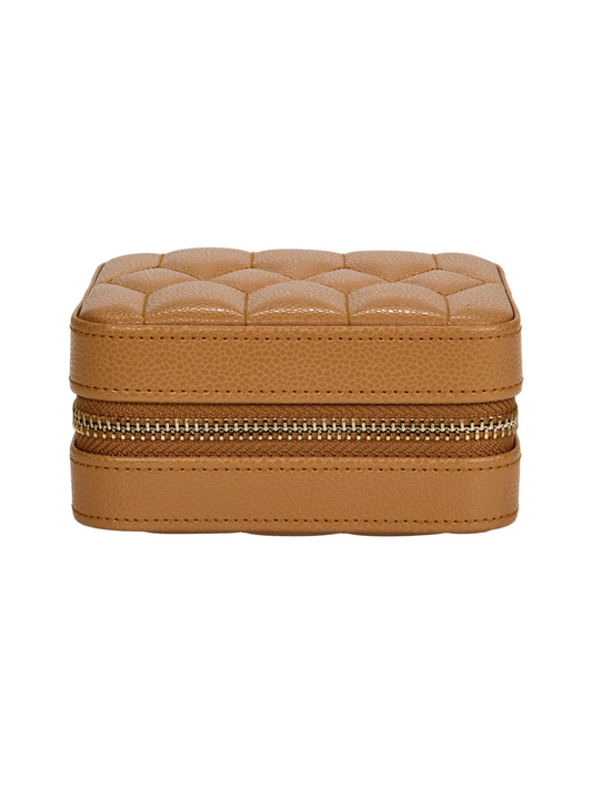 WOLF Lauren Zip Jewellery Travel Case - Caramel
