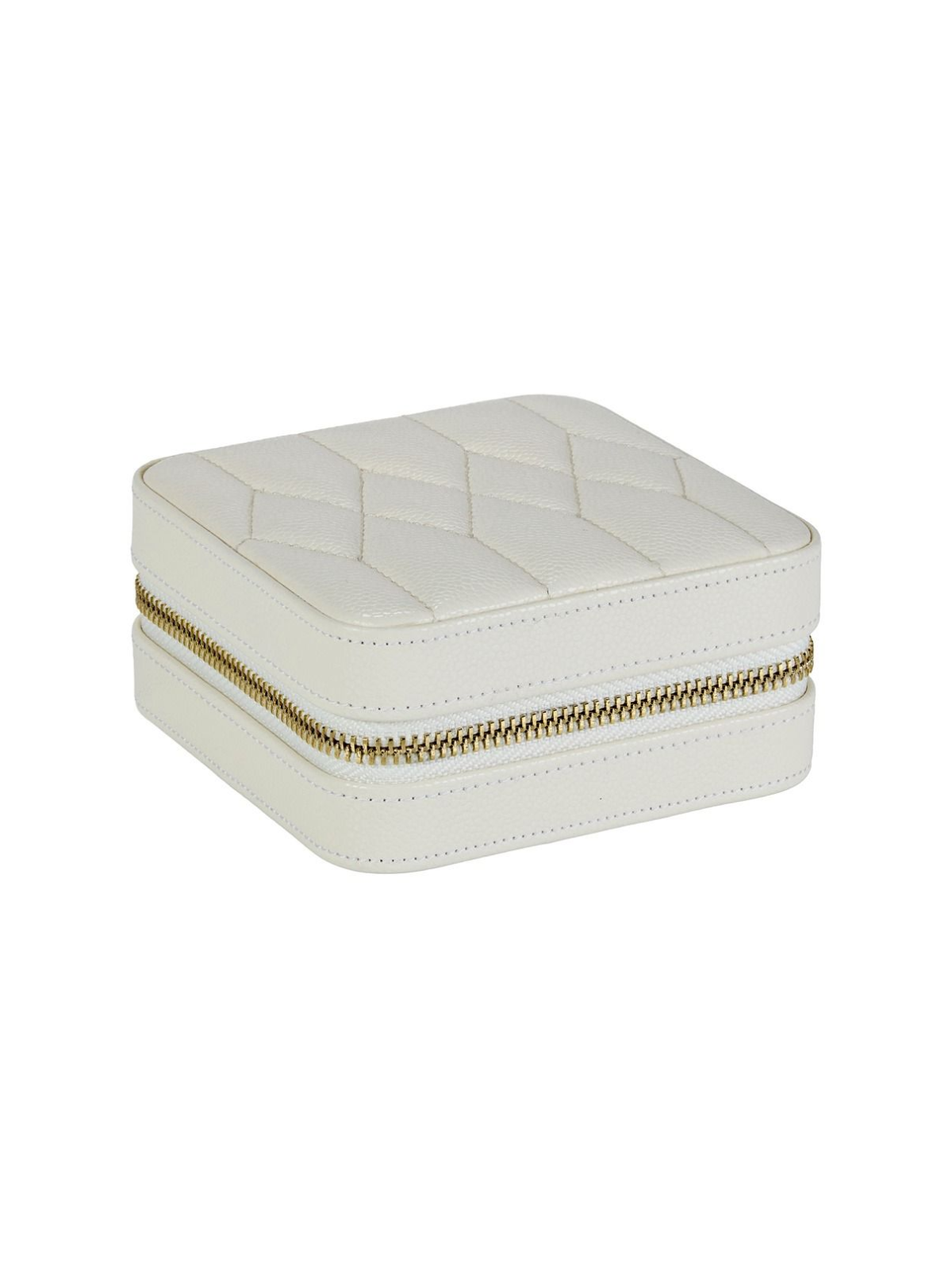WOLF Lauren Zip Jewellery Travel Case - Ivory