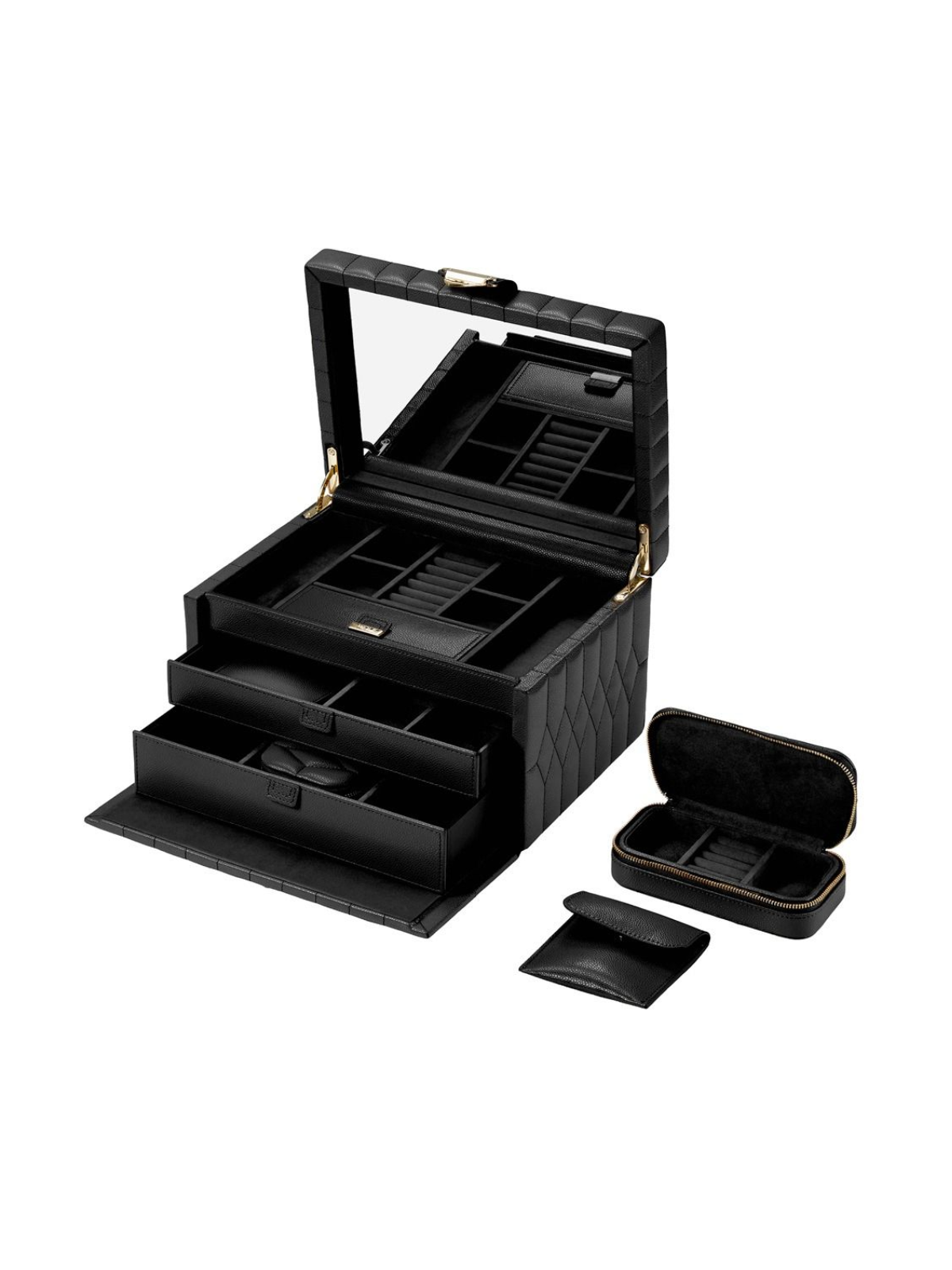 WOLF Lauren Medium Jewellery Box - Black
