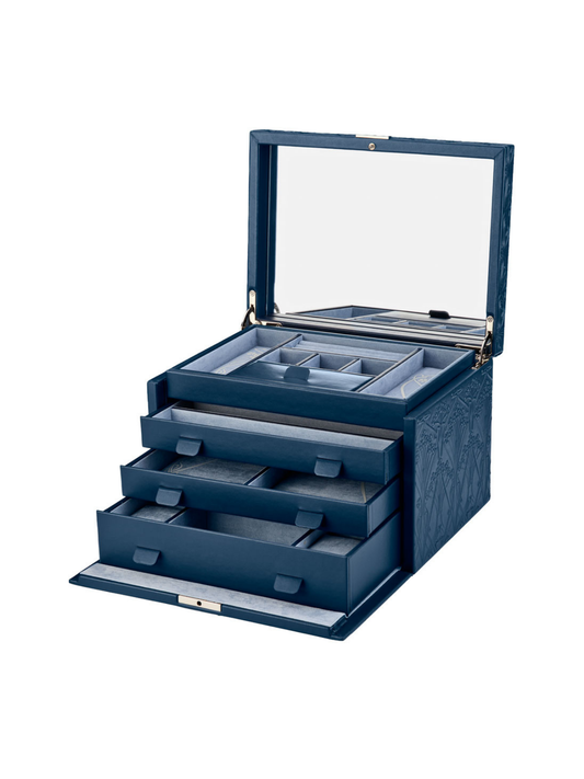 Wolf x Liberty All Over Ianthe Large Jewellery Box - Navy *Online Exclusive*