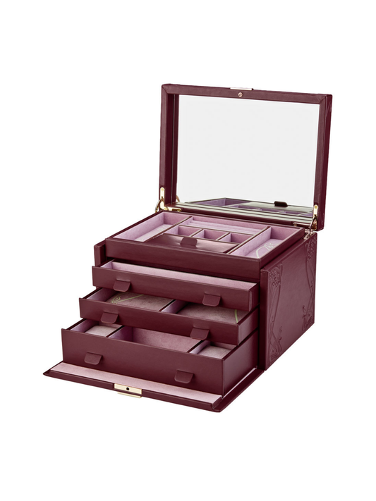WOLF X LIBERTY Ianthe Large Jewellery Box - Burgundy *Online Exclusive*