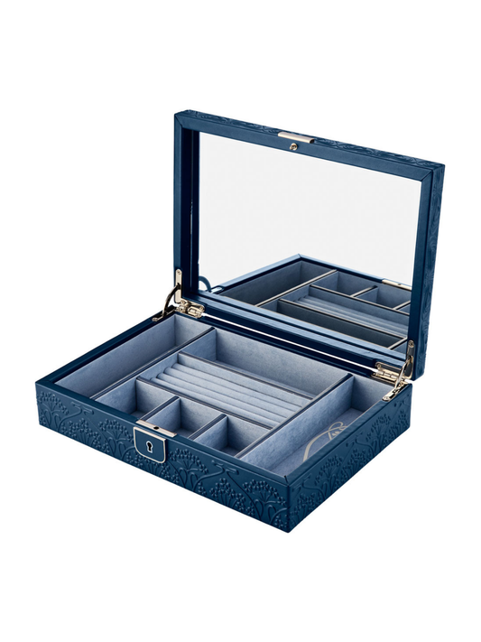 Wolf x Liberty All Over Ianthe Medium Jewellery Box - Navy *Online Exclusive*