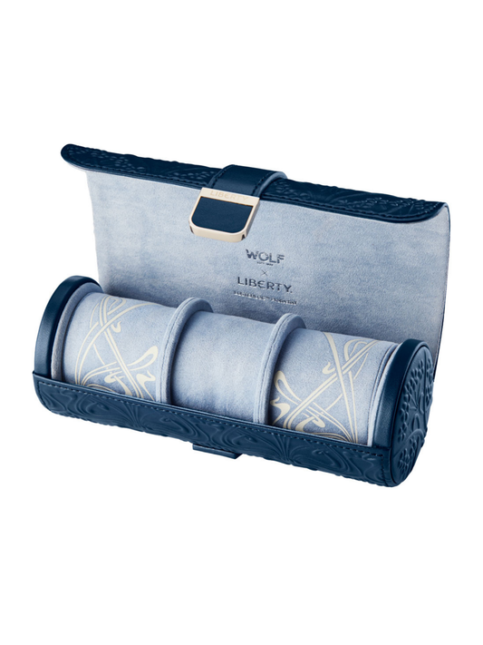 Wolf x Liberty All Over Ianthe Triple Watch Roll - Navy *Online Exclusive*
