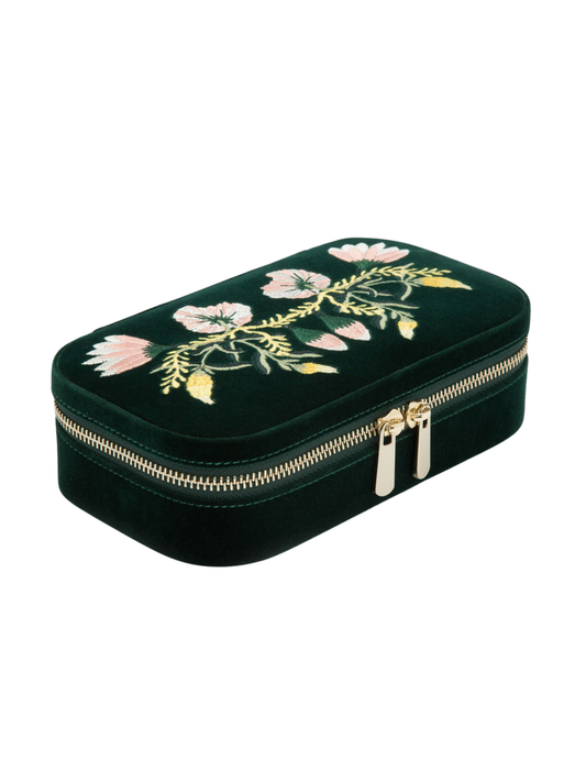 Wolf Zoe Travel Jewellery Box - Forest Green *Online Exclusive*
